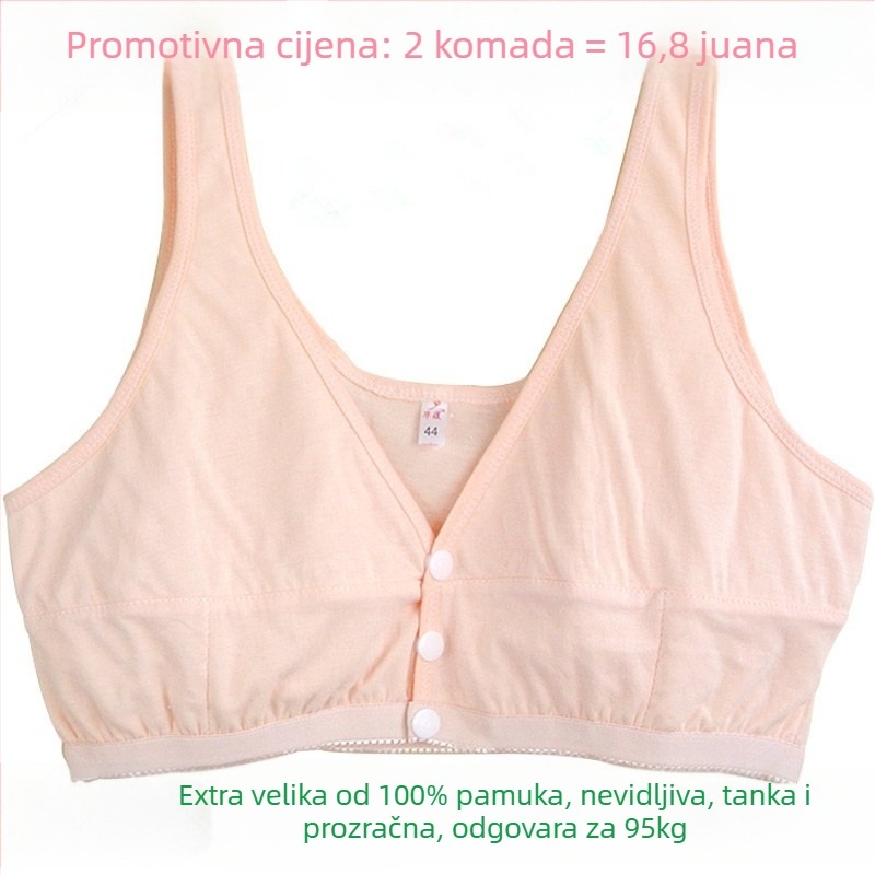 Pamukasti grudnjak, stil veste, opušten kroj, pune košarice, pamuk podstava, mekan čelični prsten