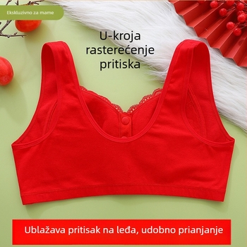 Pamučni grudnjak s prednjim kopčanjem, bez žice, u vest-stilu, za zrelije žene, velika veličina, 3/4 košarica, oblikovana košarica