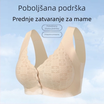 Grudnjak s prednjim zatvaranjem, bez žice, stil prsluka, pune košarice, latex oblikovane košarice