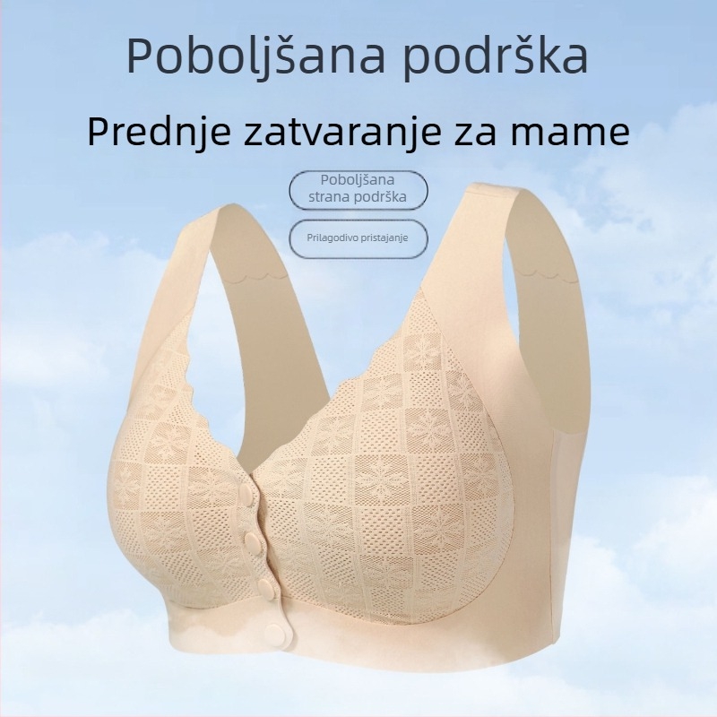 Grudnjak s prednjim zatvaranjem, bez žice, stil prsluka, pune košarice, latex oblikovane košarice