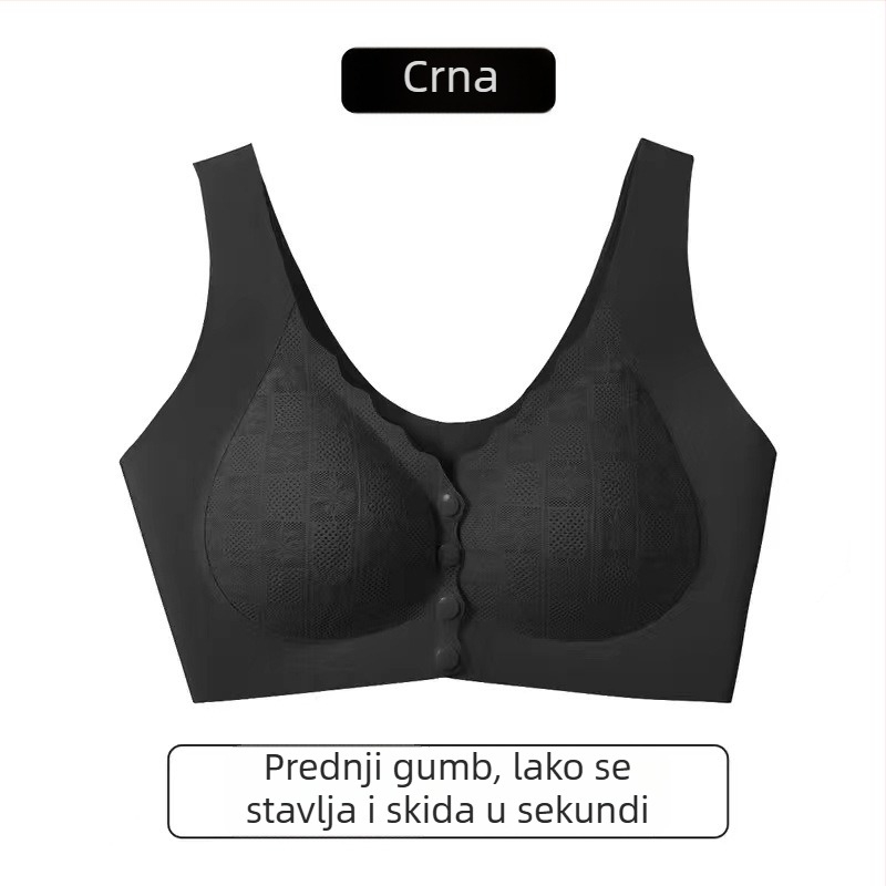 Grudnjak s prednjim zatvaranjem, bez žice, stil prsluka, pune košarice, latex oblikovane košarice