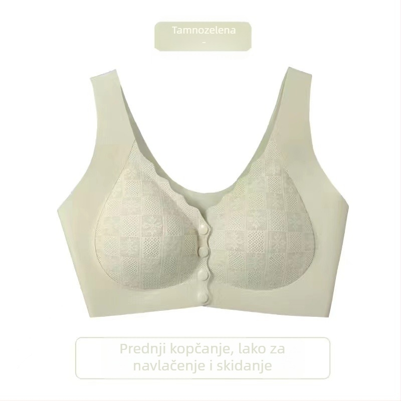 Grudnjak s prednjim zatvaranjem, bez žice, stil prsluka, pune košarice, latex oblikovane košarice