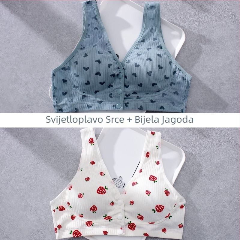 Grudnjak za dojenje od 100% pamuka, tanke oblikovane košarice, bez žice, jednoplošna konstrukcija, pogodna za sve faze trudnoće i dojenja