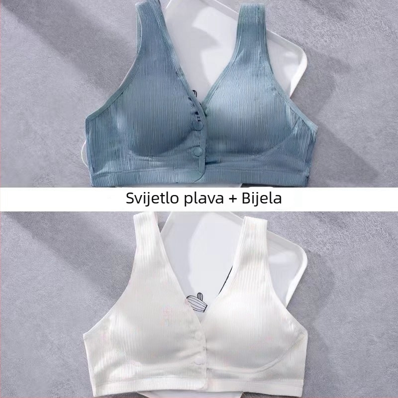 Grudnjak za dojenje od 100% pamuka, tanke oblikovane košarice, bez žice, jednoplošna konstrukcija, pogodna za sve faze trudnoće i dojenja