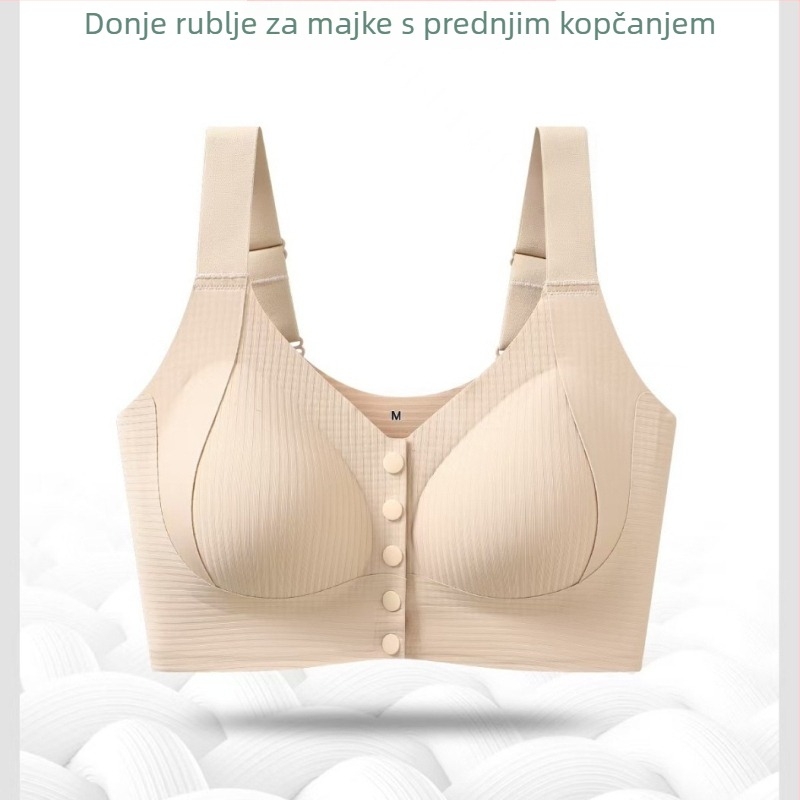 Plus veličine bešavne grudnjaka s prednjim zatvaračem, bez žica, prozračan, tanak košarica