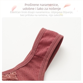 Bežični pamučni grudnjak za žene srednje dobi i starije dobi, tank-top stil, prednje kopčanje, tanke oblikovane košarice