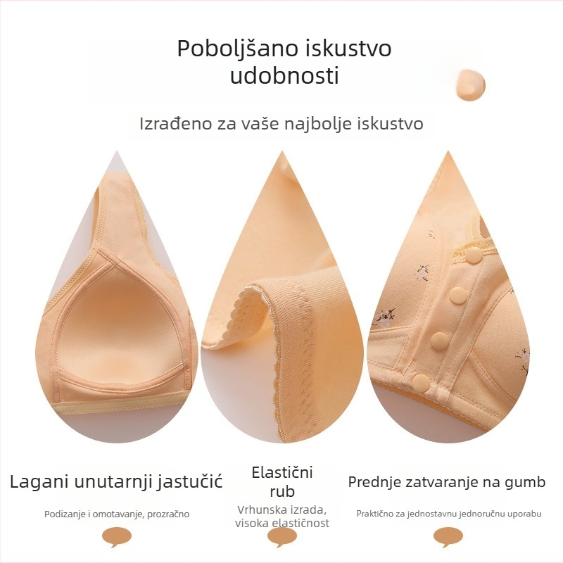 Bez kostiju grudnjak od najlona, 3/4 košarice, tanke oblikovane košarice, konturirajući prijem, prednji zatvarač