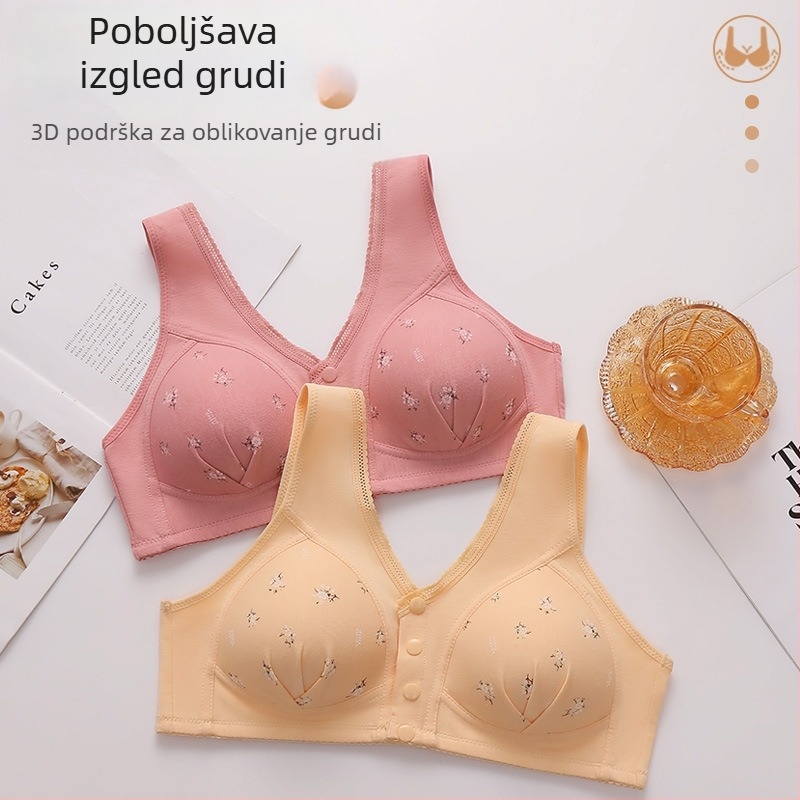 Bez kostiju grudnjak od najlona, 3/4 košarice, tanke oblikovane košarice, konturirajući prijem, prednji zatvarač