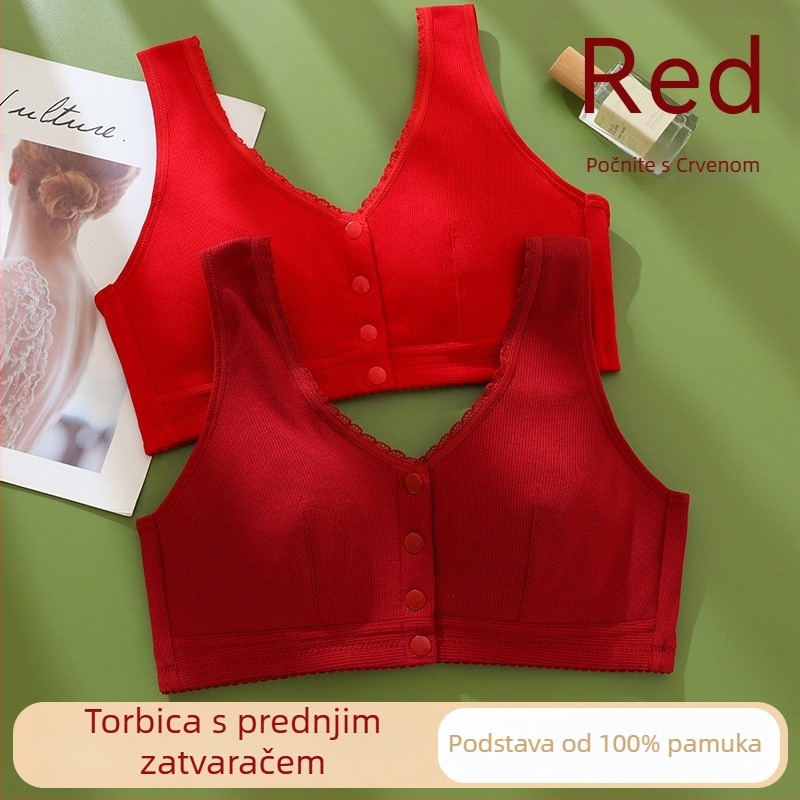 Bez žice grudnjak s punim košaricama, prednje zatvaranje, tanke oblikovane košarice, prozračna viskoza s podstavom od 100% pamuka