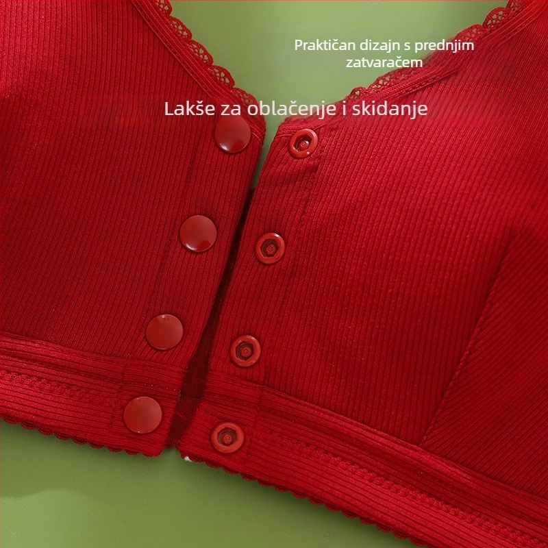 Bez žice grudnjak s punim košaricama, prednje zatvaranje, tanke oblikovane košarice, prozračna viskoza s podstavom od 100% pamuka