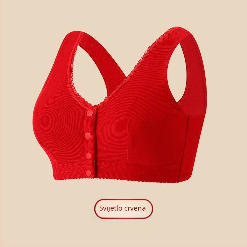 Bez žice grudnjak s punim košaricama, prednje zatvaranje, tanke oblikovane košarice, prozračna viskoza s podstavom od 100% pamuka