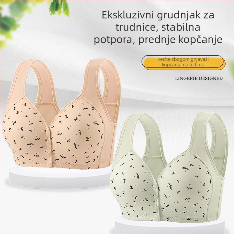 Grudnjak s prednjim zatvaranjem, za veće veličine, za sredovječne i starije žene, tanke oblikovane košarice, udobna podrška i oblikovanje leđa