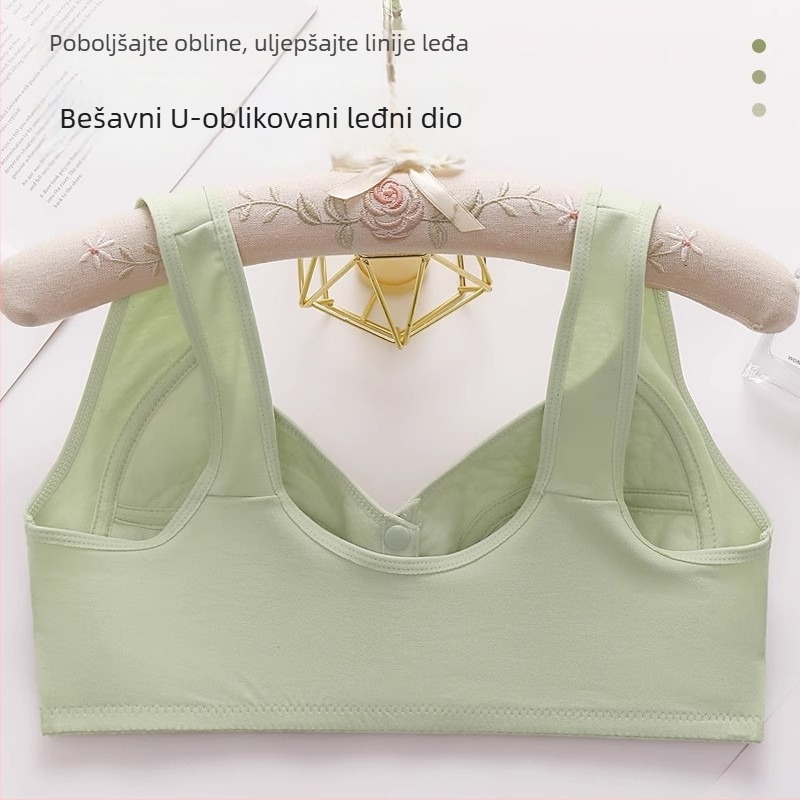 Sutien od 100% pamuka s printom, prednje kopčanje, tanko oblikovane košarice, bez žice, za zrelu žene