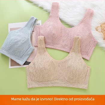 Prozračni grudnjak bez žice u stilu majice-vestice, s pamukovim podstavom, za žene srednje i starije dobi, velika veličina