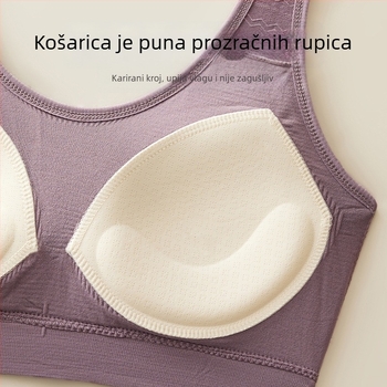 Bežični grudnjak za mame u stilu vesta, s integriranim košaricama, prozračan, plus veličina