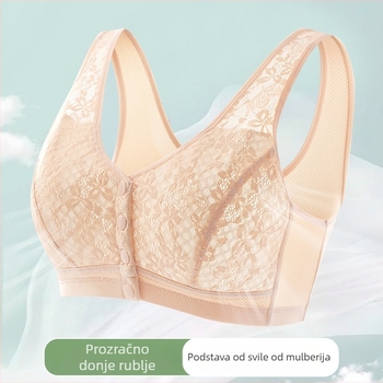 Sutien u stilu prsluka, bežični, prozračan, 3/4 košarice s tankim oblikovanim košaricama, prednje kopčanje, vanjski materijal: najlon, podstava: viskozna