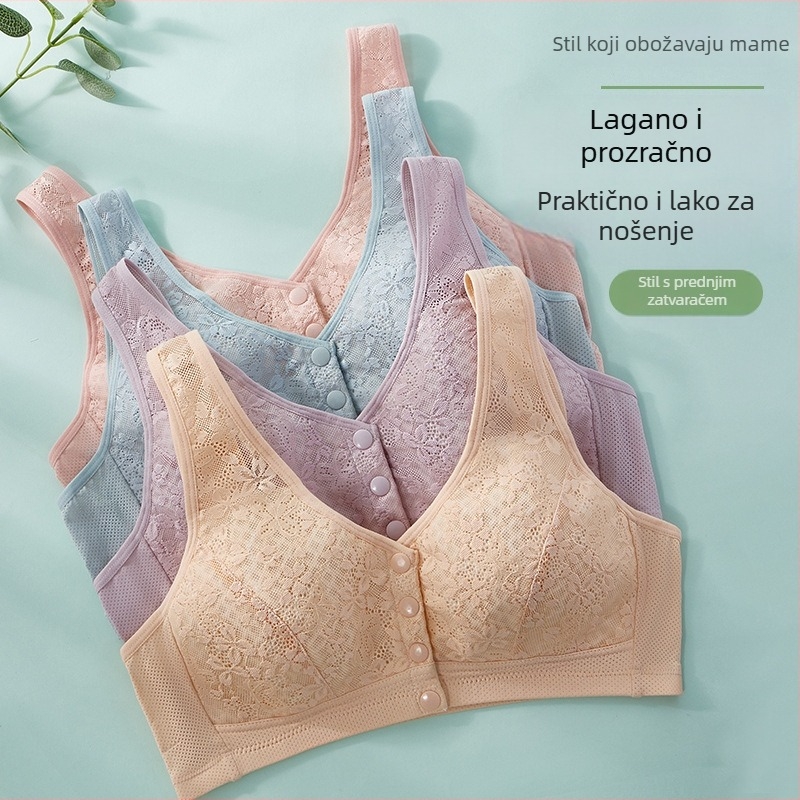 Sutien u stilu prsluka, bežični, prozračan, 3/4 košarice s tankim oblikovanim košaricama, prednje kopčanje, vanjski materijal: najlon, podstava: viskozna