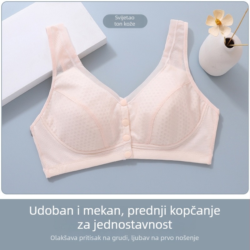 Najlon grudnjak u stilu veste s prednjim zatvaračem, pune čašice bez kalupa, čvrste dvostruke naramenice