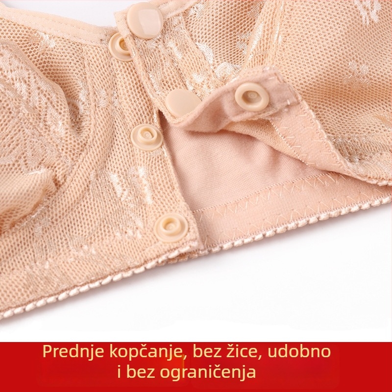Ženski bežični grudnjak za ljeto, tanak i udoban, lijep stražnji dizajn, prednje kopčanje, plus veličina, podstava od pamuka, sportski top