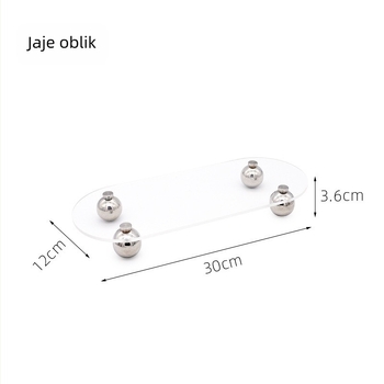 Prozirna akrilna posuda za pohranu s okruglim metalnim nogicama – moderni minimalistički stolni organizator/ploča za fotografije s otisom loga