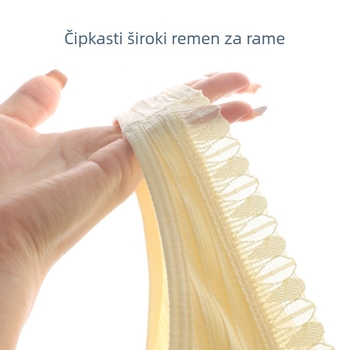 Bežični grudnjak od prozračnog najlona, 3/4 košarica, prednje zatvaranje, fiksne dvostruke naramenice