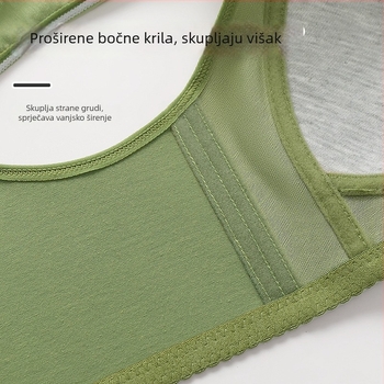 Grudnjak velike veličine, stil vest-stil, s prednjim kopčanjem, bez žice, pamuk, pun košarice