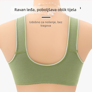 Grudnjak velike veličine, stil vest-stil, s prednjim kopčanjem, bez žice, pamuk, pun košarice