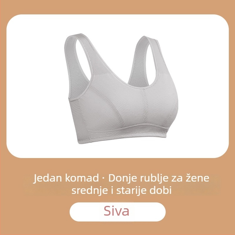 Tanak grudnjak velikog broja za žene srednje dobi, mekan na dodir, sportski grudnjak s podrškom i podizanjem te sprječavanjem opuštanja grudi