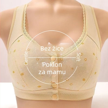 Pamukasti grudnjak s prednjim kopčanjem za starije žene, lagani 3/4 košarice, prozračan i udoban, veće veličine