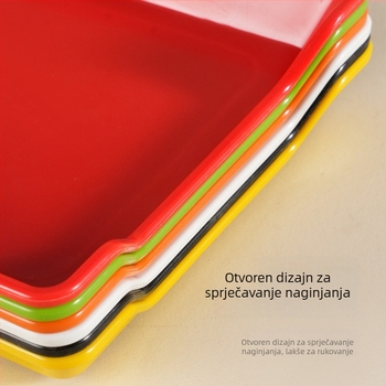 Pravokutni PP plitki pladanj za posluživanje vrućeg lonca, moderni minimalistički stil, moguć otisak logotipa, prilagodljiv, nije pogodno za mikrovalnu pećnicu