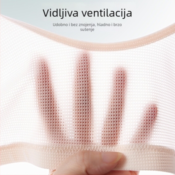 Bezžični grudnjak u vest-stilu za starije žene, 3/4 šalice, tanak kalup, prednje kopčanje, fiksne dvostruke naramenice, glavni materijal najlon (80-90%)