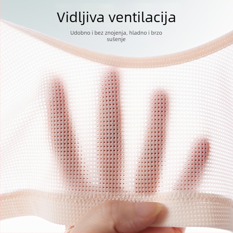 Bezžični grudnjak u vest-stilu za starije žene, 3/4 šalice, tanak kalup, prednje kopčanje, fiksne dvostruke naramenice, glavni materijal najlon (80-90%)