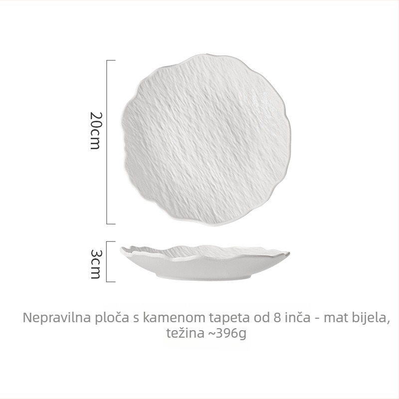 Keramički nepravilnog oblika tanjur u japanskom stilu, siguran za mikrovalnu, mogućnost prilagodbe i tiskanja logotipa.