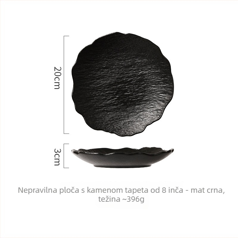 Keramički nepravilnog oblika tanjur u japanskom stilu, siguran za mikrovalnu, mogućnost prilagodbe i tiskanja logotipa.