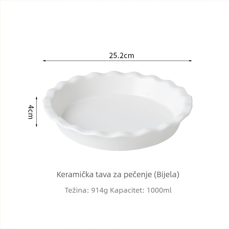 Keramički okrugli poslužavnik za mikrovalnu pećnicu – pladanj za pizzu i sirasto pečeno jelo