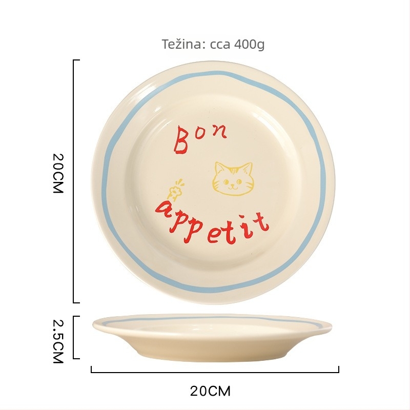 Porcelanski tanjur, krem boje, okrugli, promjer 18–18,9 cm, sigurni za mikrovalnu, moguć prilagodljiv logotip