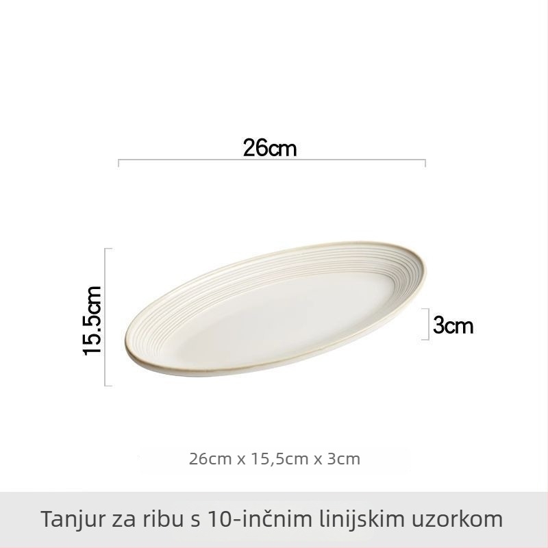 Tanjur za ribu na pari – keramika, duboki tanjur, Novi kineski stil, hotelska upotreba, nije pogodan za mikrovalnu pećnicu