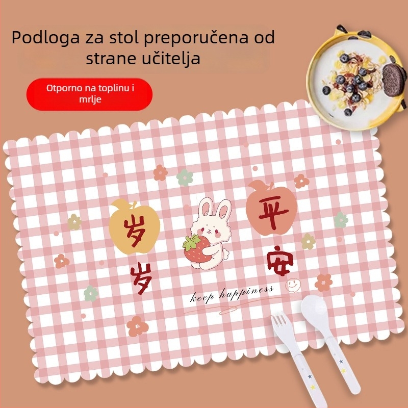Vodootporne podloške za stol za učenike osnovne škole, kvadratne, karirani uzorak