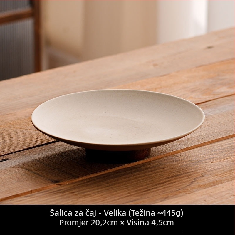 Čajni pladanj s visokim nogicama od kamenine, okrugli, mikrovalno siguran, završna obrada antičke keramike, u stilu novokineskog stila