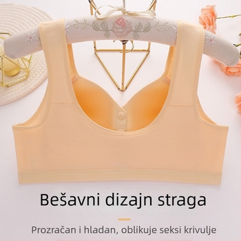 Ženski grudnjak s oblikovanim košaricama, prednje kopčanje, 3/4 košarica, najlon tkanina, čvrste dvostruke naramenice