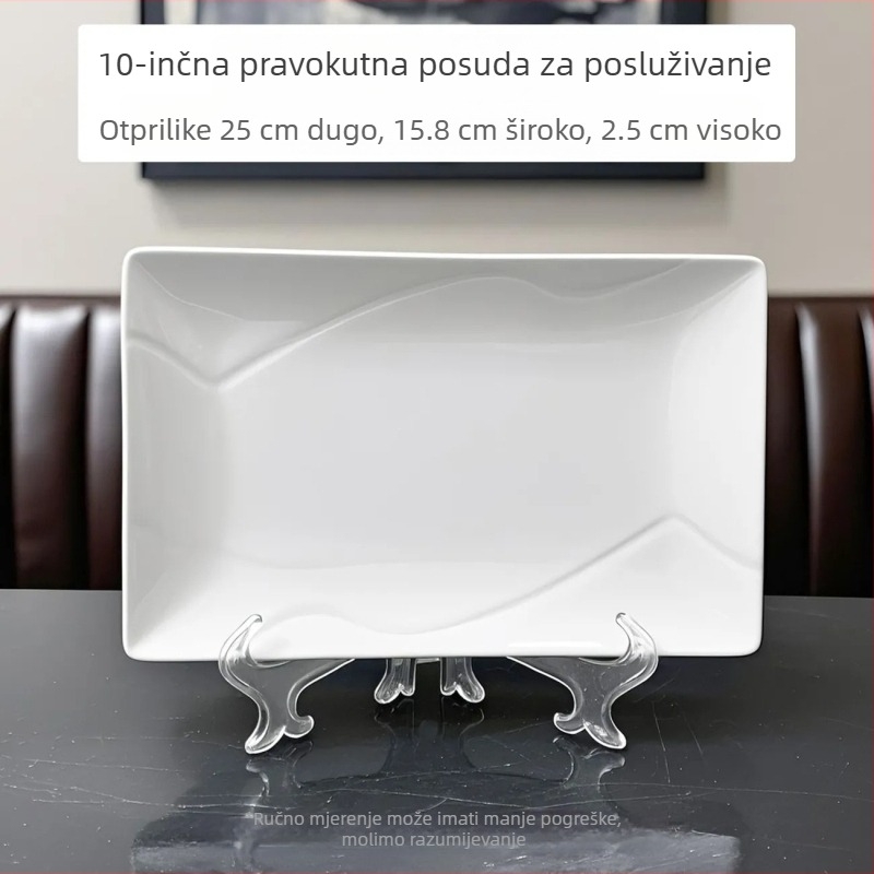 Keramički pravokutni tanjur s podglazurnom površinom, pogodna za mikrovalnu, mogućnost prilagođavanja
