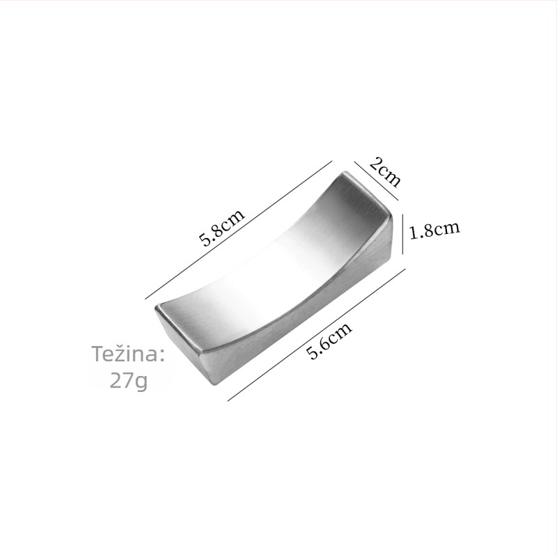 Držač za štapiće od nehrđajućeg čelika 304 za dom, hotel i restoran – lukasti jastučić za žlicu i štapiće, jednofarbni dizajn, moguć ispis logotipa