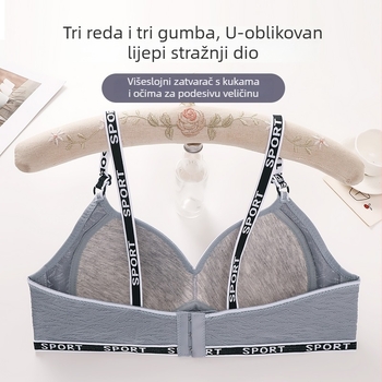 Bežični grudnjak s punim košaricama, Push-Up, podrška leđa i protiv opuštanja; materijal najlon, podstava pamuk; čvrste naramenice; stražnje kopče s tri reda kukica