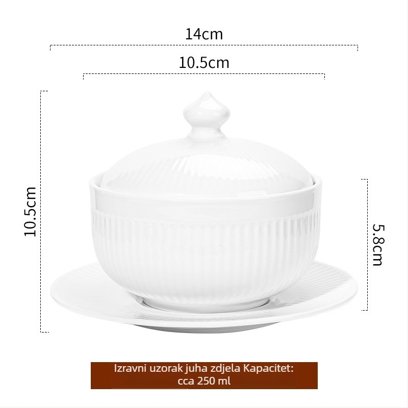 Jufumei keramička posuda za dinstanje s poklopcem, luksuznog stila, prilagodljiva, nije ručna izrada