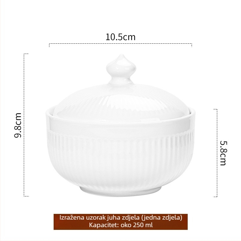 Jufumei keramička posuda za dinstanje s poklopcem, luksuznog stila, prilagodljiva, nije ručna izrada