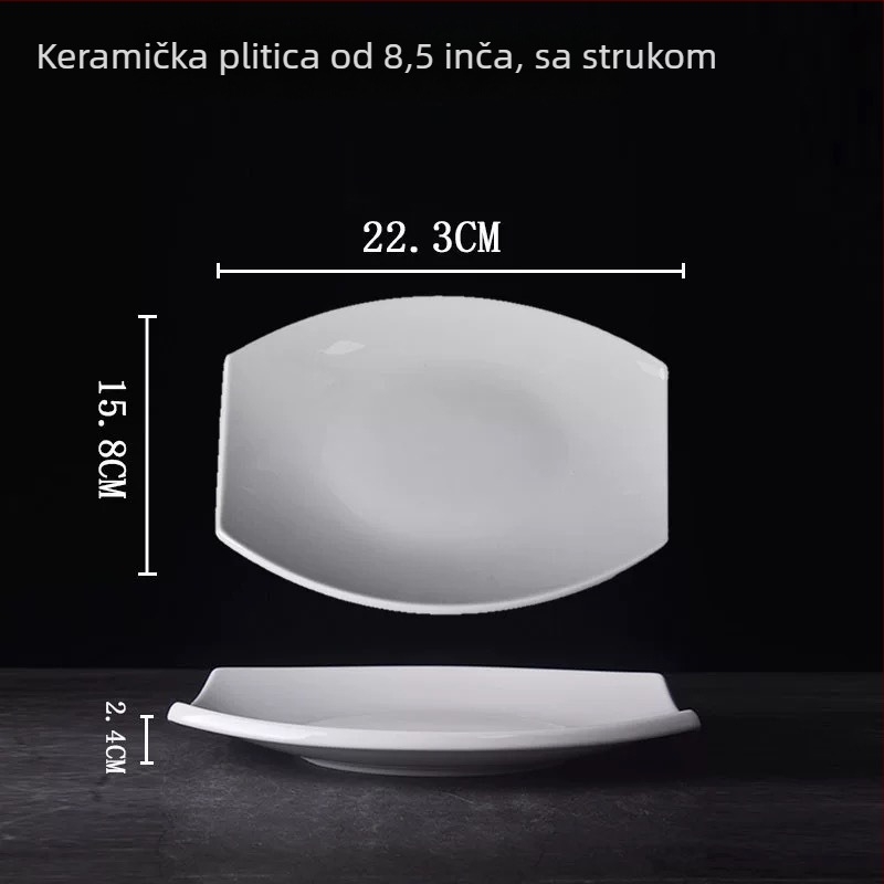 Tanjur od keramike s nepravilnim oblikom, glazirana površina, mogućnost prilagodbe logotipa, izdanje 2023