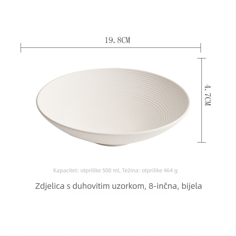 Daijiang keramički tanjur, japanskog stila, okrugli, siguran za mikrovalnu, pod-glazurno završni
