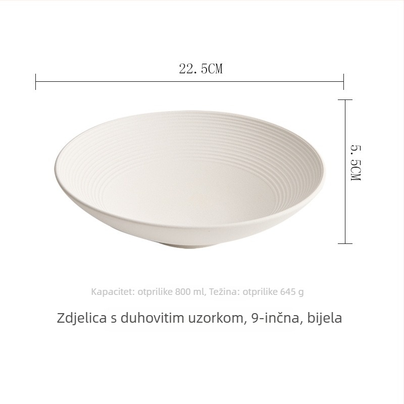 Daijiang keramički tanjur, japanskog stila, okrugli, siguran za mikrovalnu, pod-glazurno završni