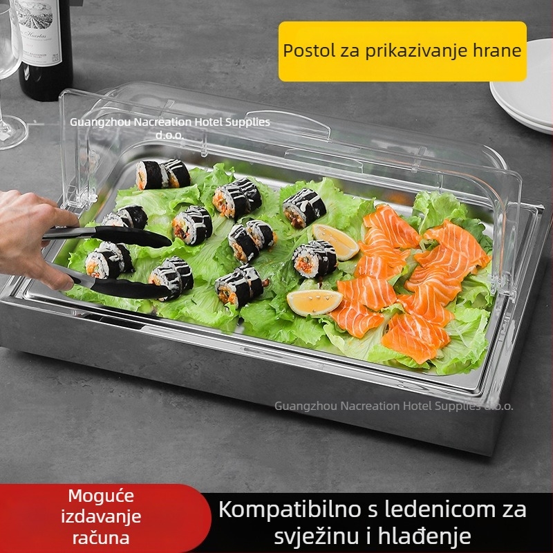 Stol za izlaganje od nehrđajućeg čelika za hotelske bankete — INS stil, marka ZHILISHI, stalak za morsku hranu