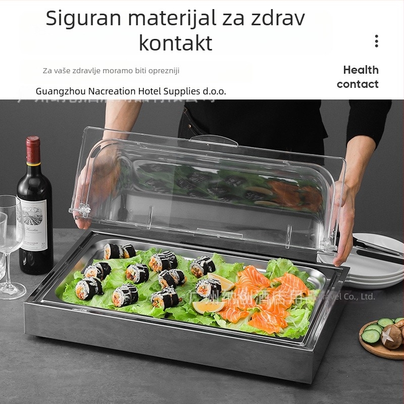 Stol za izlaganje od nehrđajućeg čelika za hotelske bankete — INS stil, marka ZHILISHI, stalak za morsku hranu